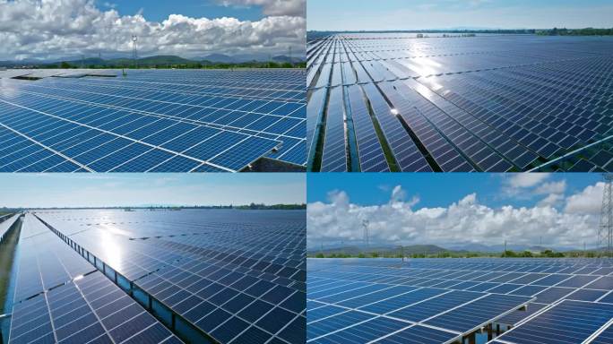 绿色清洁能源太阳能光伏板发电