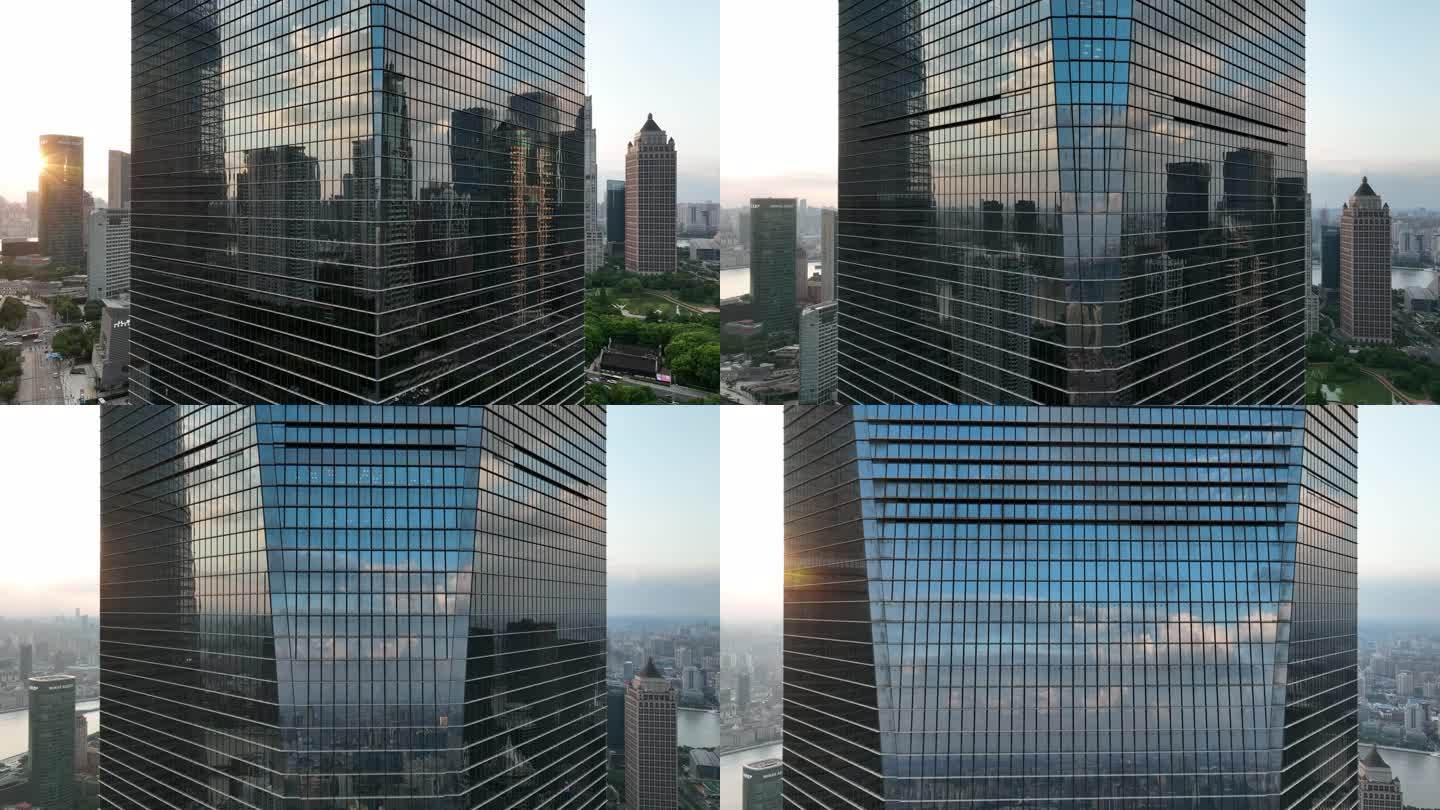 4K原素材-航拍环球金融中心大厦
