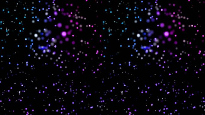 星星，垂直视频粒子闪烁黑背景霓虹灯