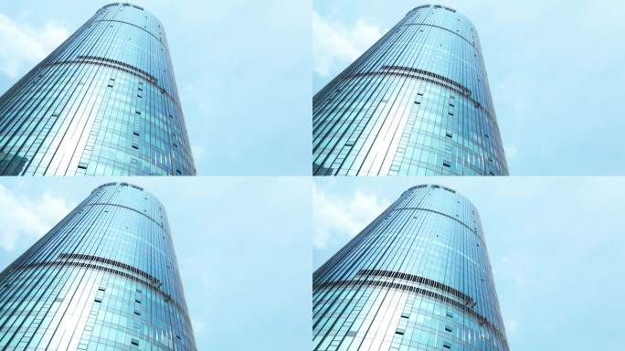 航拍现代化城市高楼建筑群广西南宁总部基地