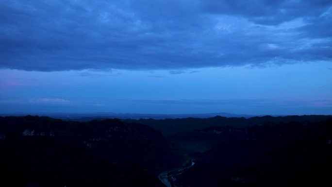 湘西大山德夯大峡谷日落延时