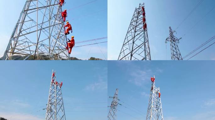 35千伏电网改造升级施工农网改造爬铁塔