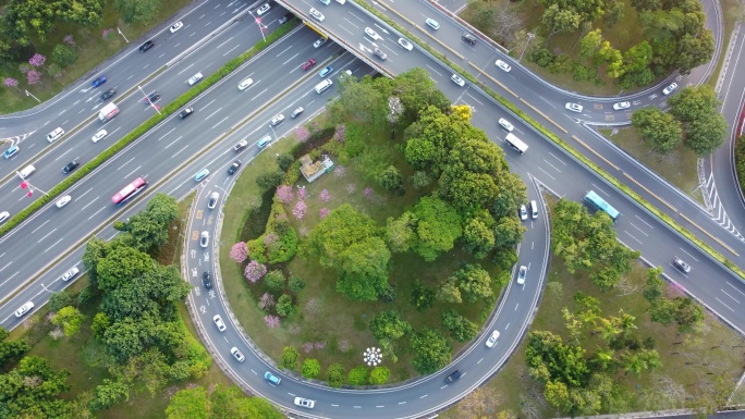 无人机立交桥交通运输场景