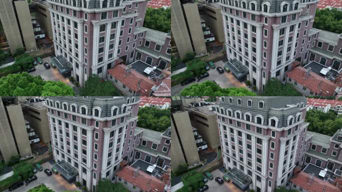 4K原素材-航拍上海瑞金宾馆主楼
