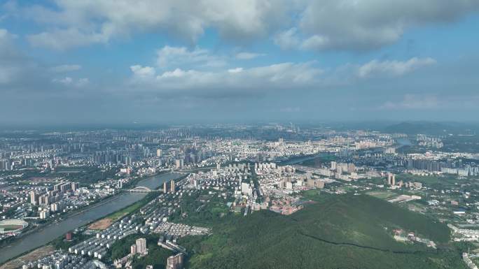 浉河大景全景航拍