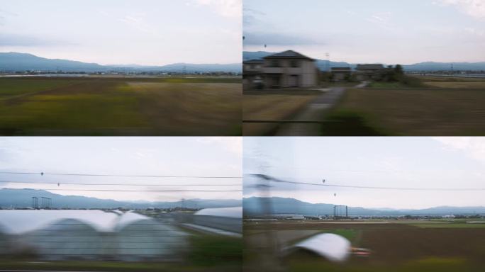 在熊本市行驶的日本列车窗口拍摄的4K镜头