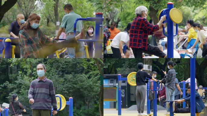 公园锻炼运动健身老人老年健康晚年生活
