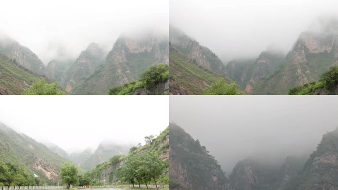 降雨前山里云雾的变化延时摄影