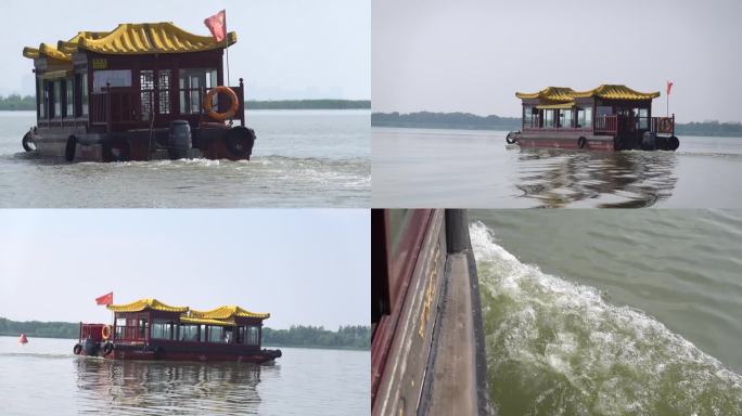 衡水湖快艇游艇水面行驶衡水湖风光