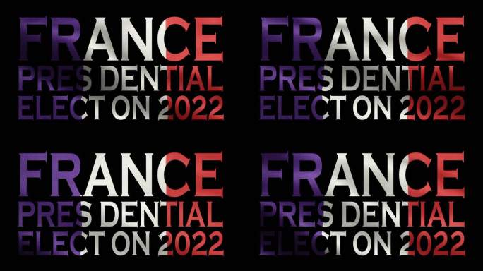法国总统选举背景2022视频4K股票视频-在Black Alpha Channel和Green Sc
