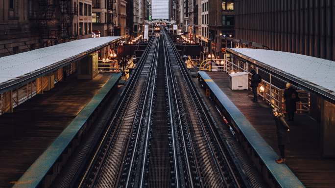 芝加哥环线地铁车站T/L高角度视图