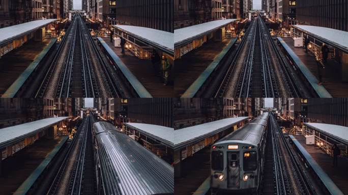 芝加哥环线地铁车站T/L高角度视图