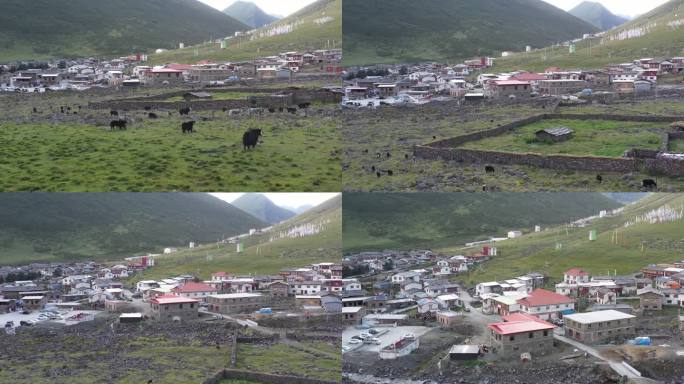 莫斯卡村藏族部落/4k高清原视频航拍