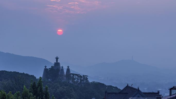 北京香山碧云寺日出延时