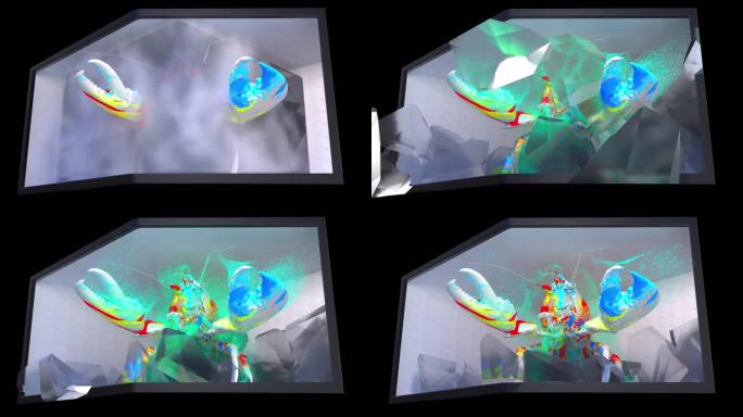 裸眼3D 可定制 大龙虾 粒子效果 3D