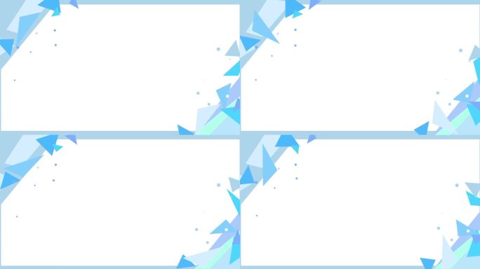4k卡通蓝色几何边框时尚框框三角形元素