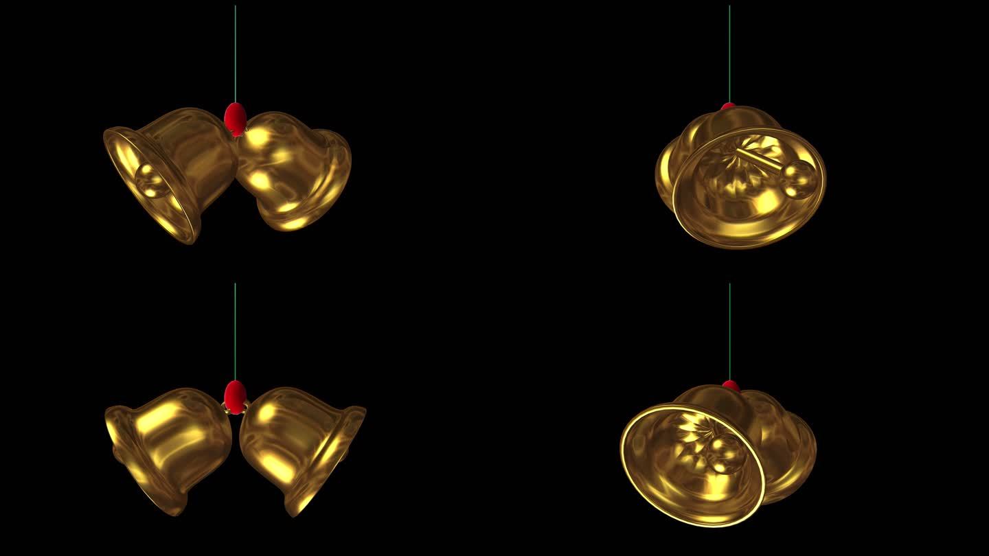 两个圣诞铃铛旋转_循环—带能道4K