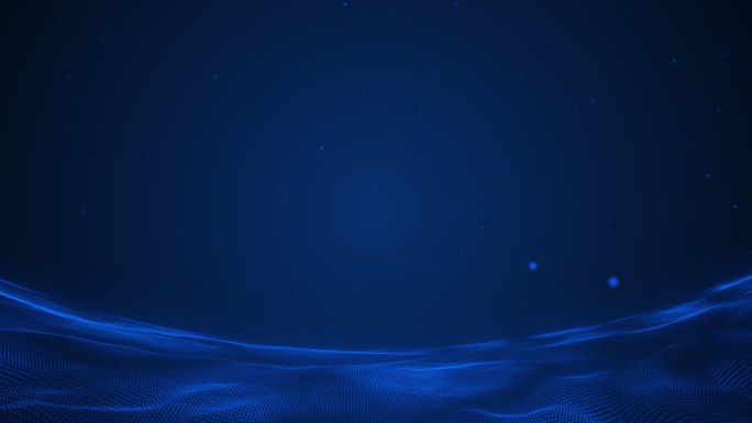 蓝色弧形粒子海循环视频