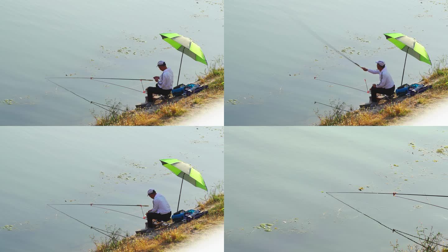 河边钓鱼的人