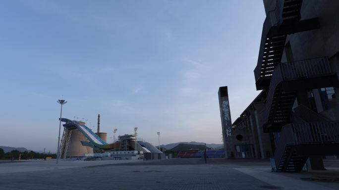 北京冬奥会首钢滑雪大跳台延时摄影