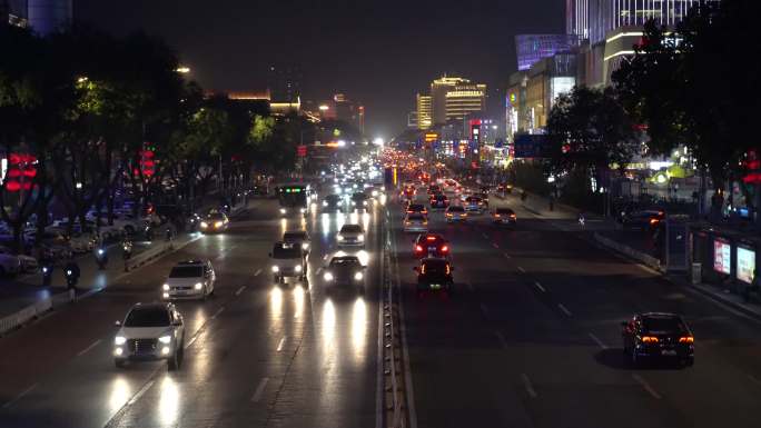4k城市繁华夜景车流延时摄影空镜头