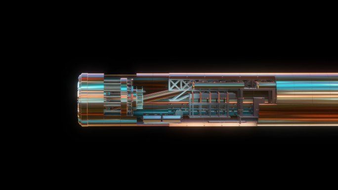 赛博朋克元宇宙盾构机透明通道素材