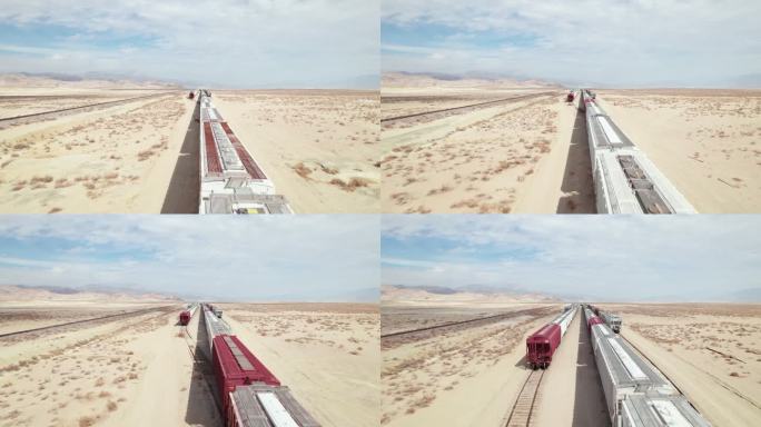 火车停在沙漠里火车高铁动车和谐号交通枢纽