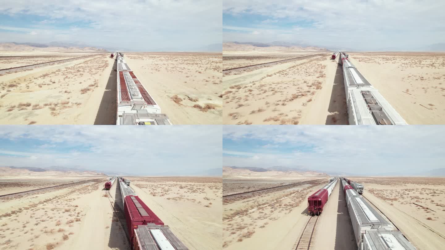 火车停在沙漠里火车高铁动车和谐号交通枢纽
