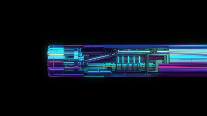 赛博朋克元宇宙盾构机透明通道素材