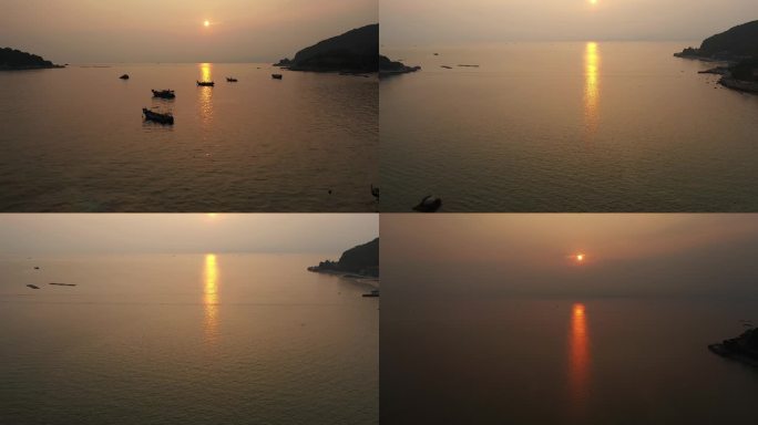 【原创4K】海上日落日出剪影航拍