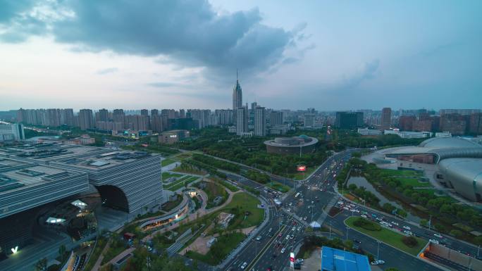 常州新北区地标日转夜延时