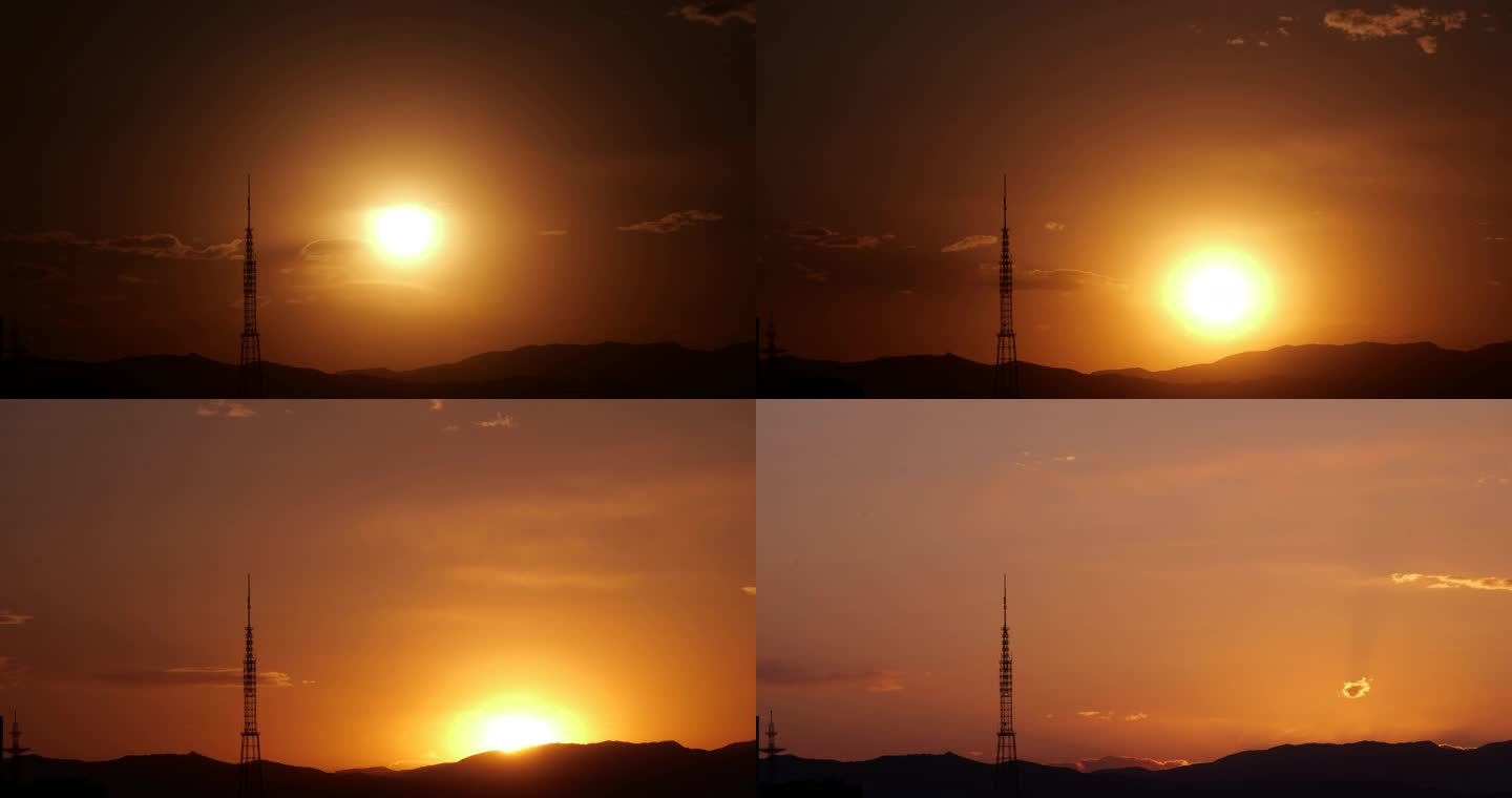 铁塔落日日落西山