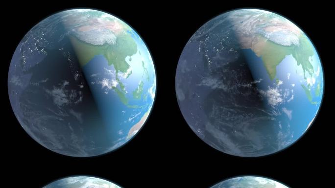 地球透明旋转PNG宇宙太空俯瞰图