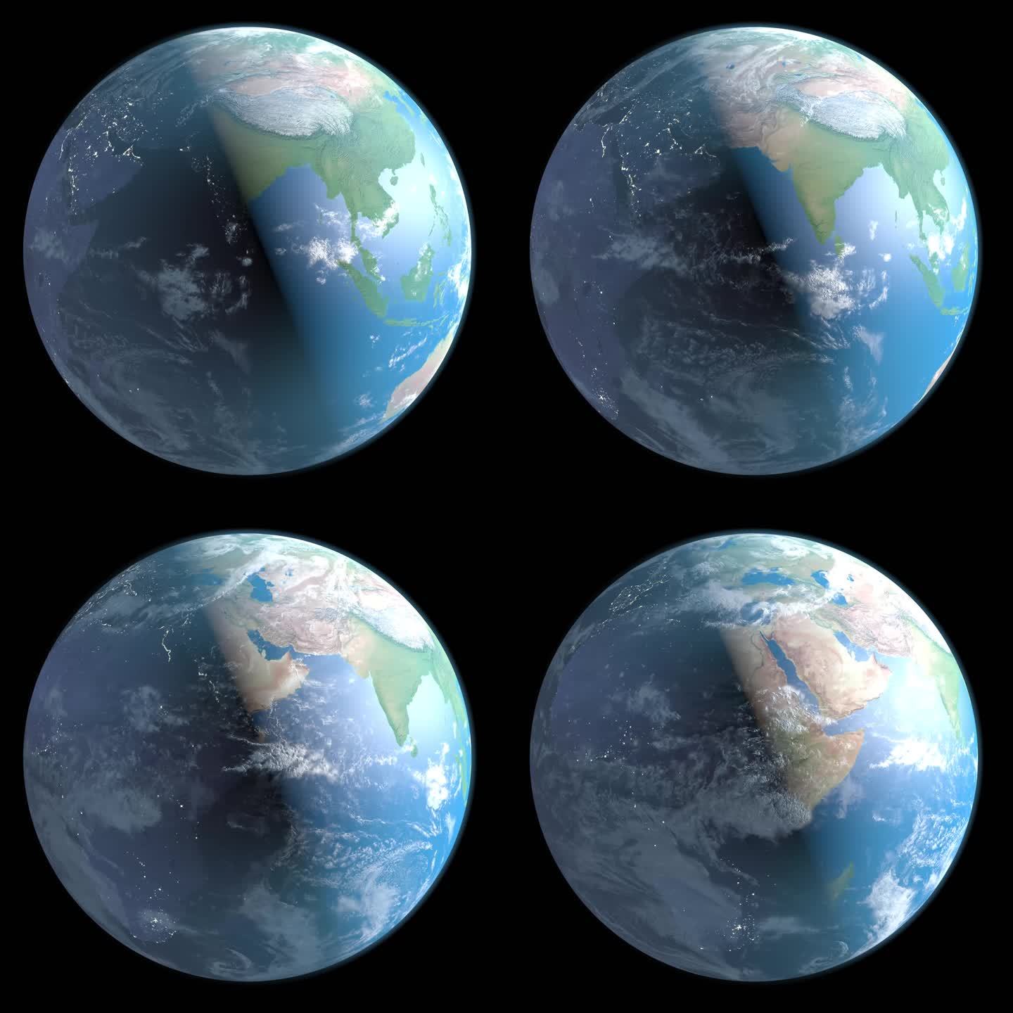 地球透明旋转PNG宇宙太空俯瞰图