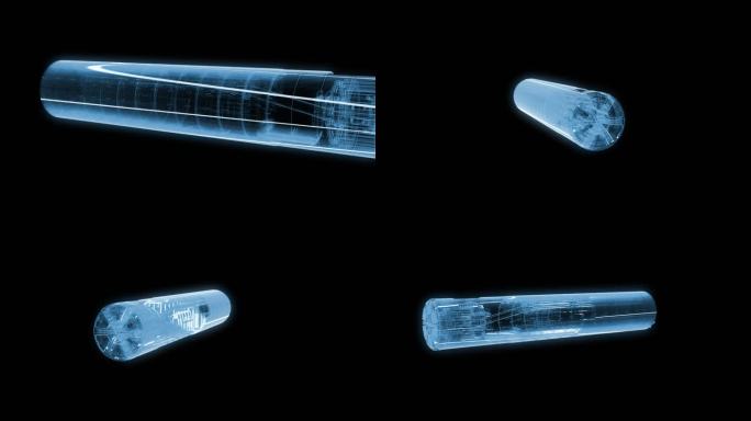 透视全息盾构机透明通道素材