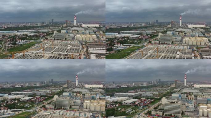 4K原素材-建设中的上海竹园污水处理厂