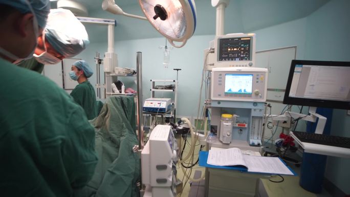 手术室做手术监护仪画面声音