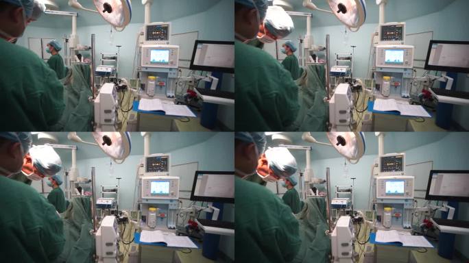 手术室做手术监护仪画面声音