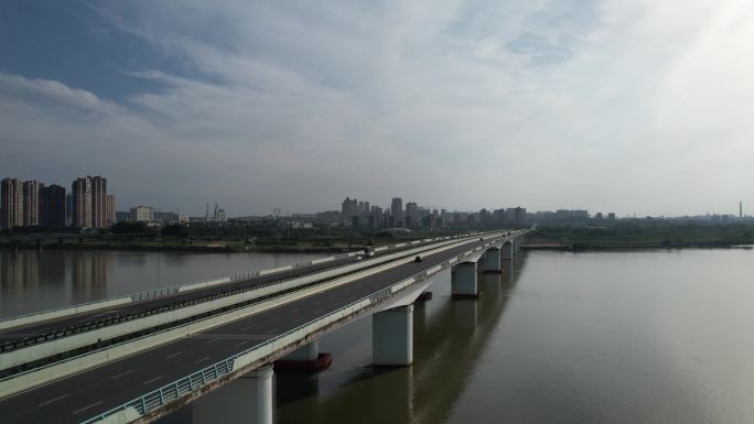 兰溪金角大桥近景航拍