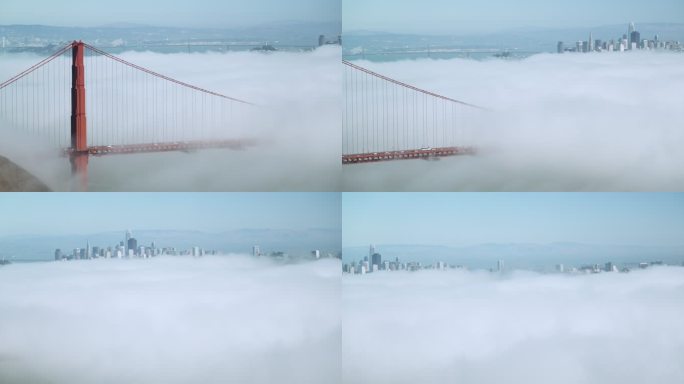 云层下的旧金山金门大桥