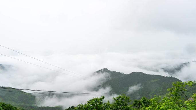 云雾缭绕的南山衡山4k延时素材