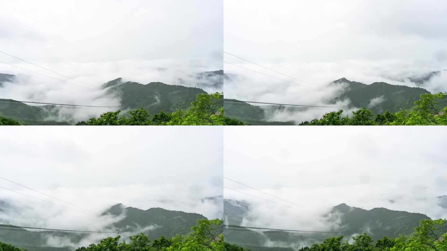 云雾缭绕的南山衡山4k延时素材