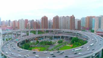 上海南浦大桥航拍车流视频素材