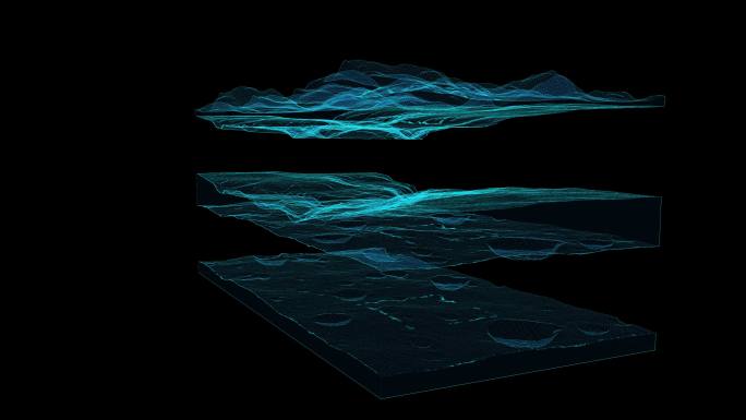 全息地形网格地貌三维科技线框