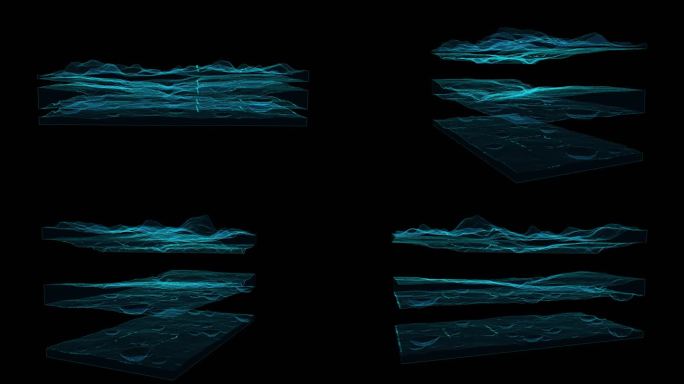 全息地形网格地貌三维科技线框