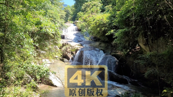 南岳衡山梵音亭瀑布视频素材4K