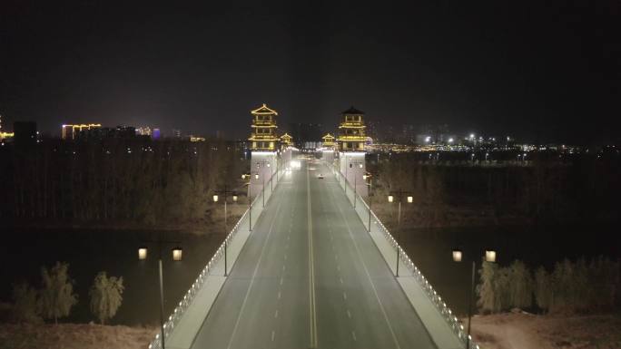 【4K 原创】泗洪县夜景道路多镜头航拍