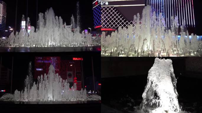 4k城市喷泉多角度合集空镜头片头片尾