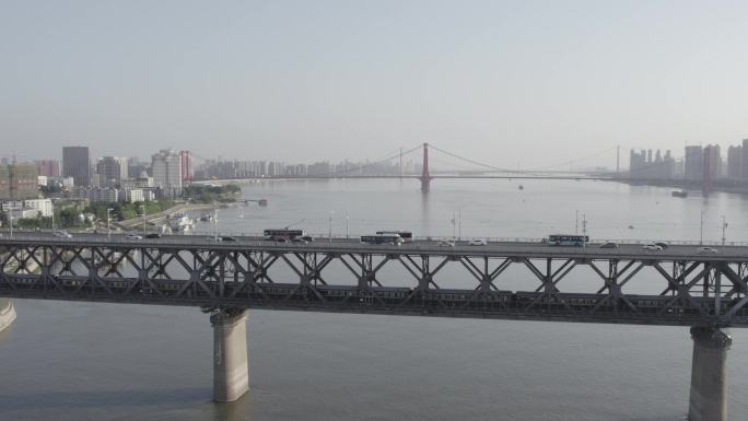 【4K】武汉长江大桥与火车