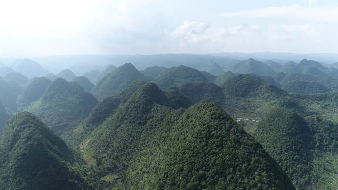 航拍贵州深山 水墨风4k